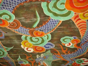 Detail of a painting at Gongsanseong at Gongju, Korea