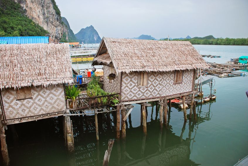 Thai houses on the water