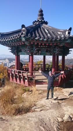 Pagoda atop a mountain in Incheon, Korea