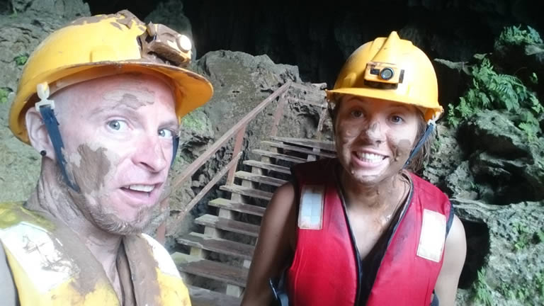Muddy Explorers in Dark Cave, aka Mud Cave in Phong Nha