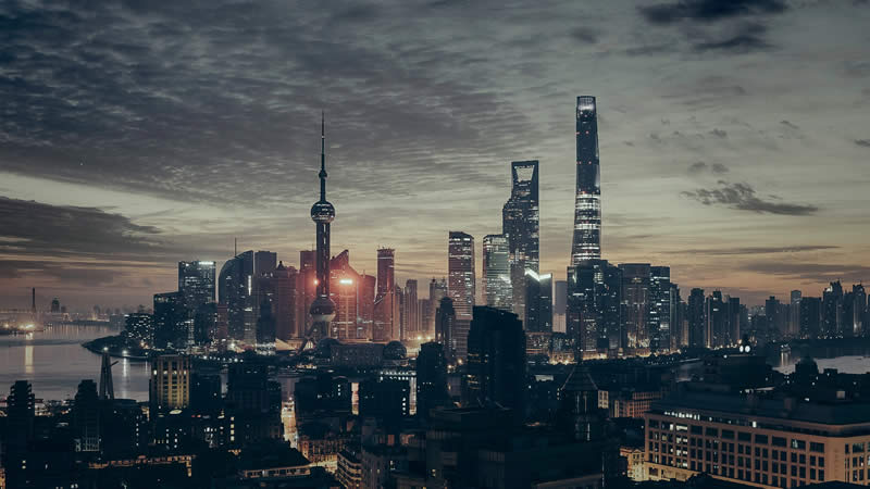 Shanghai skyline at night