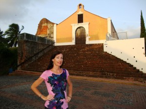 Elizabeth Mosaidis in front of Porta Coeli
