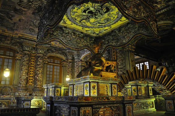 Inside one of the tombs of Hue