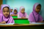 Children in Saudi Arabia in a single-sex classroom